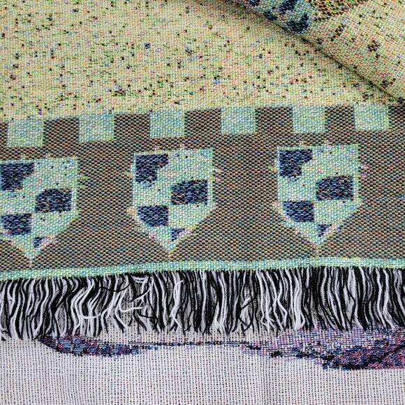 VTG Christmas Sandi Gore Evans Snowman Throw 60" Woven‎ Winter Holiday Tapestry - Picture 7 of 9